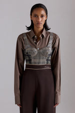 Sequined Checked Crop Bustier