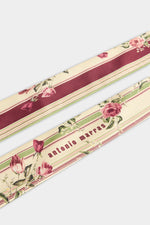 Ivory Floral Silk Ribbon Scarf