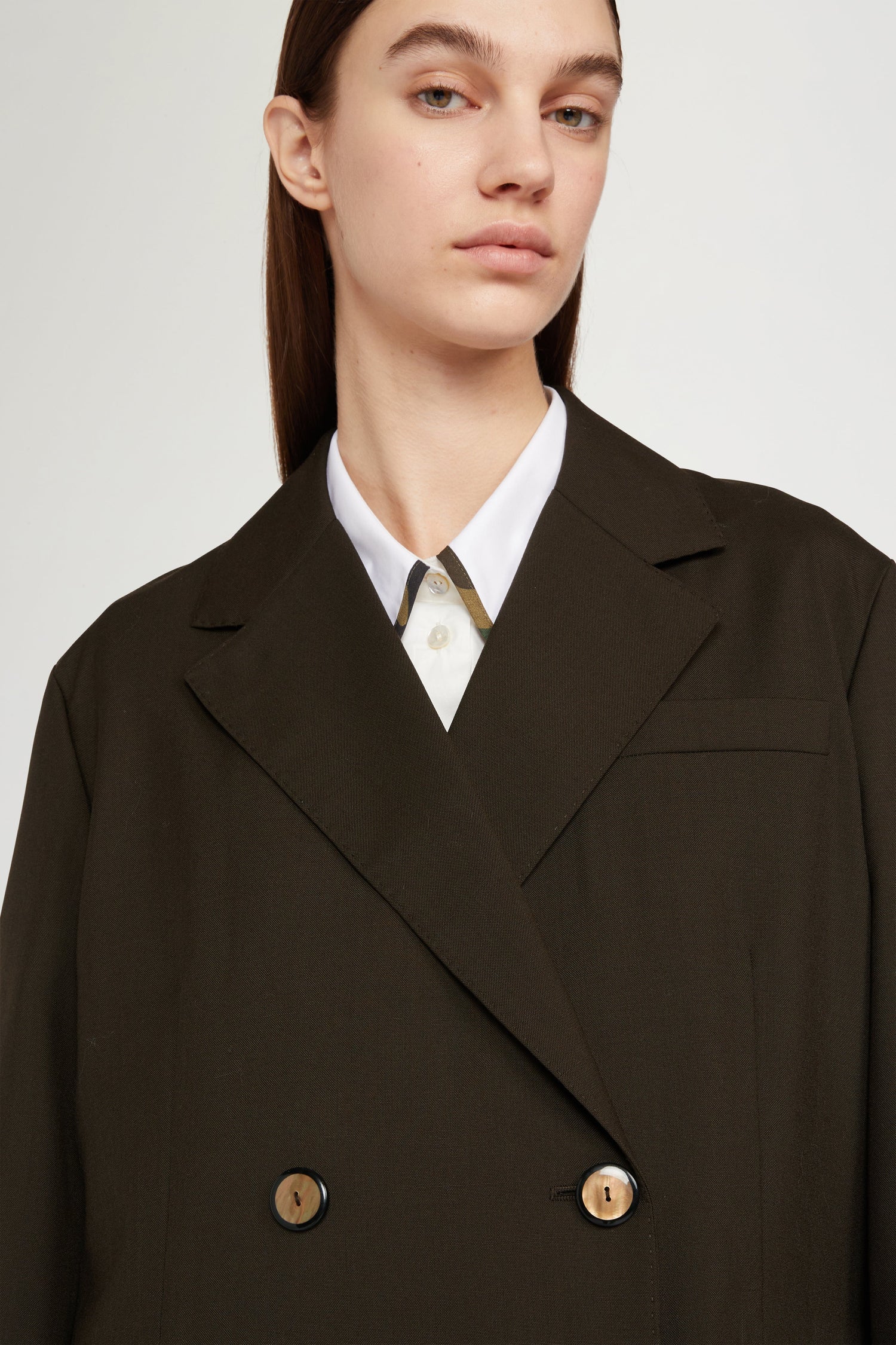 Brown Double-Breasted Blazer
