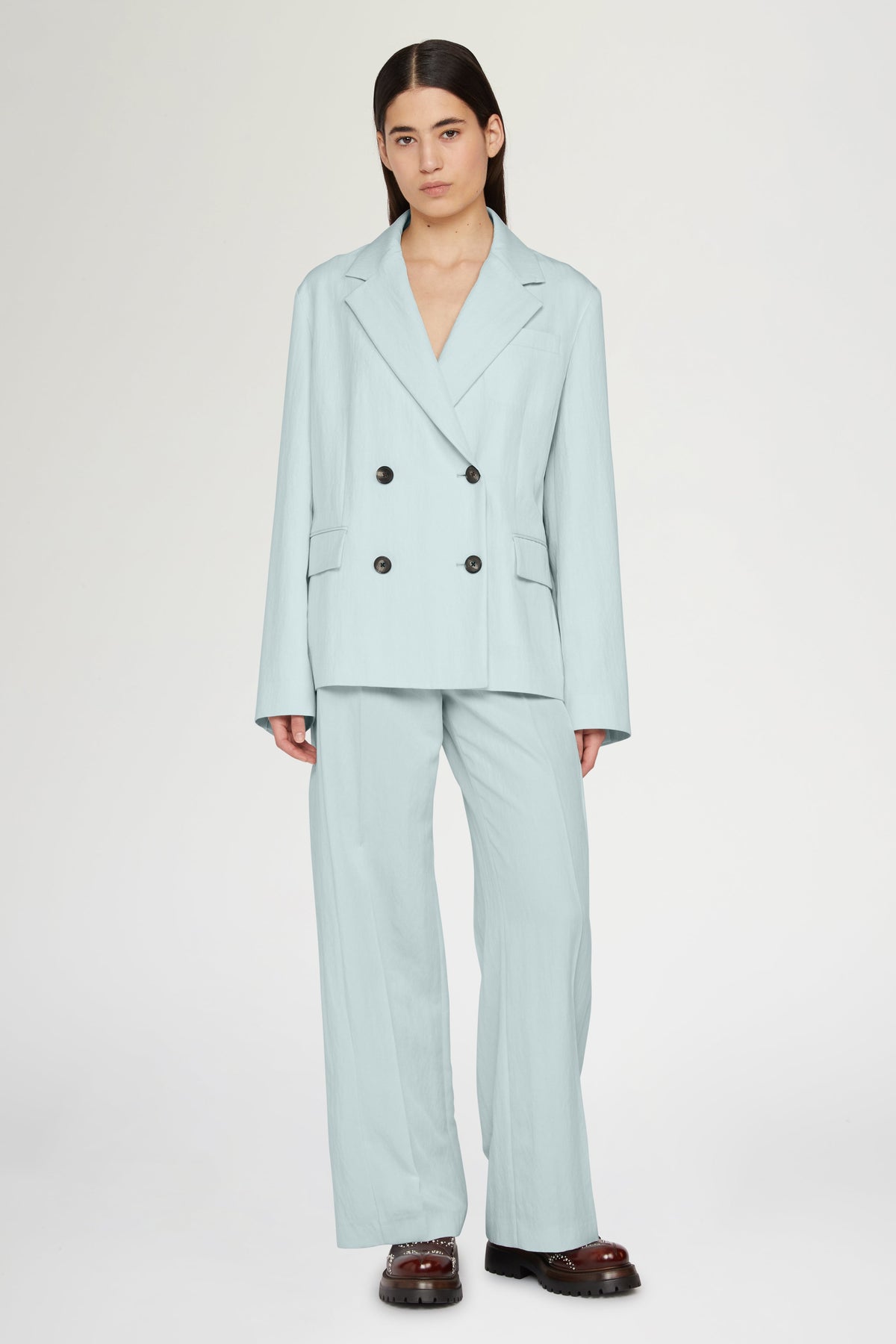 Light-Blue Double-Breasted Blazer
