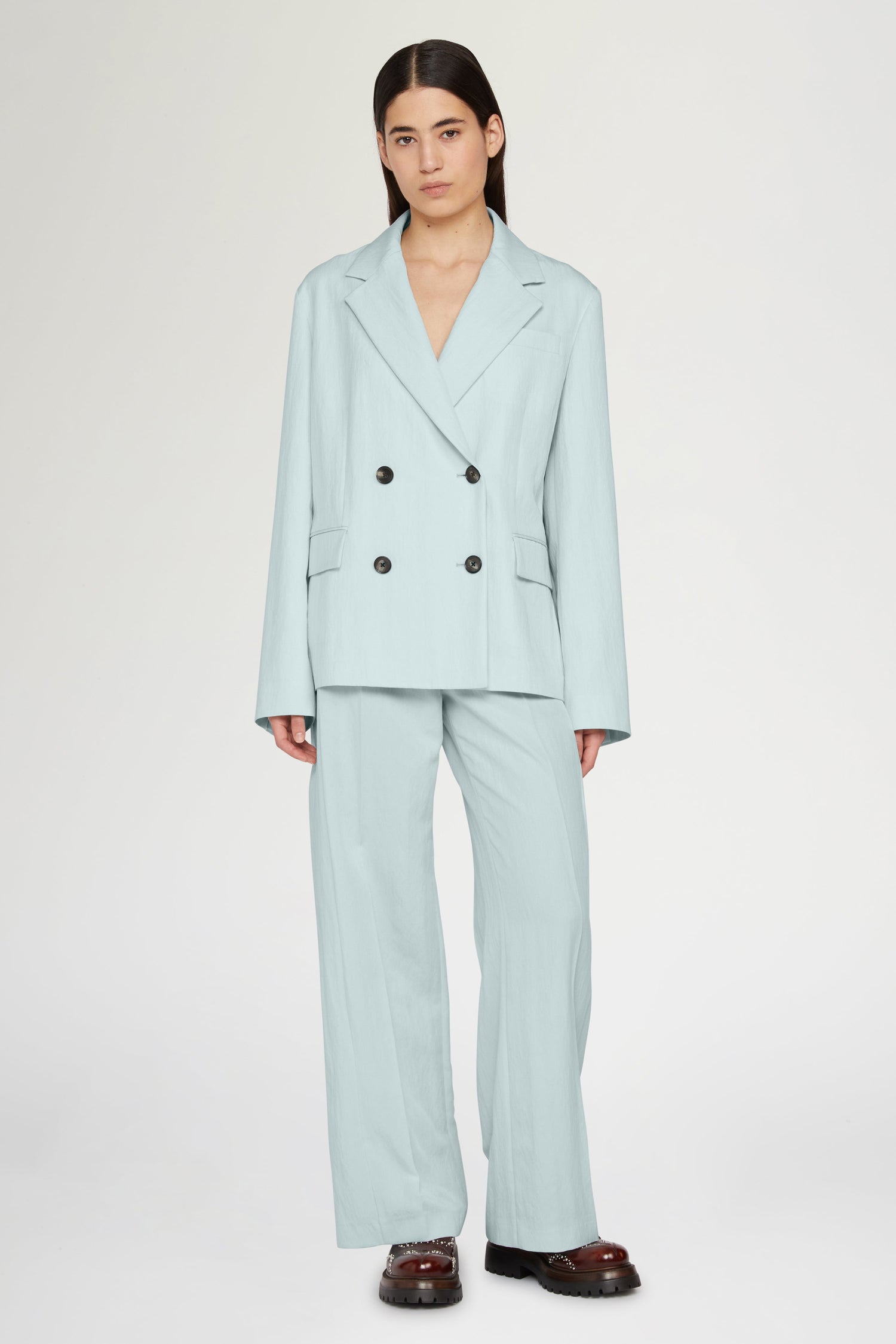 Light-Blue Double-Breasted Blazer