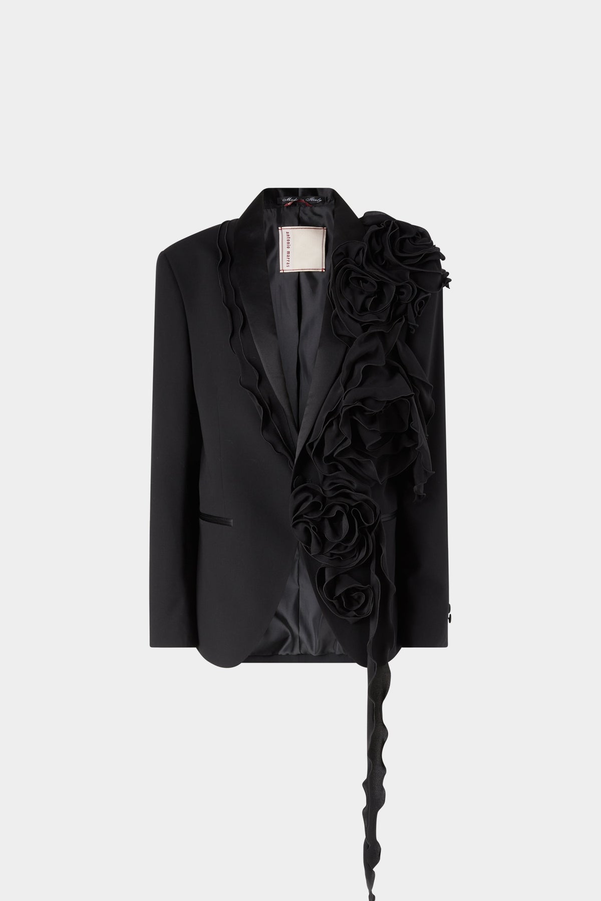 Oversized Tuxedo with Chiffon Ruffles