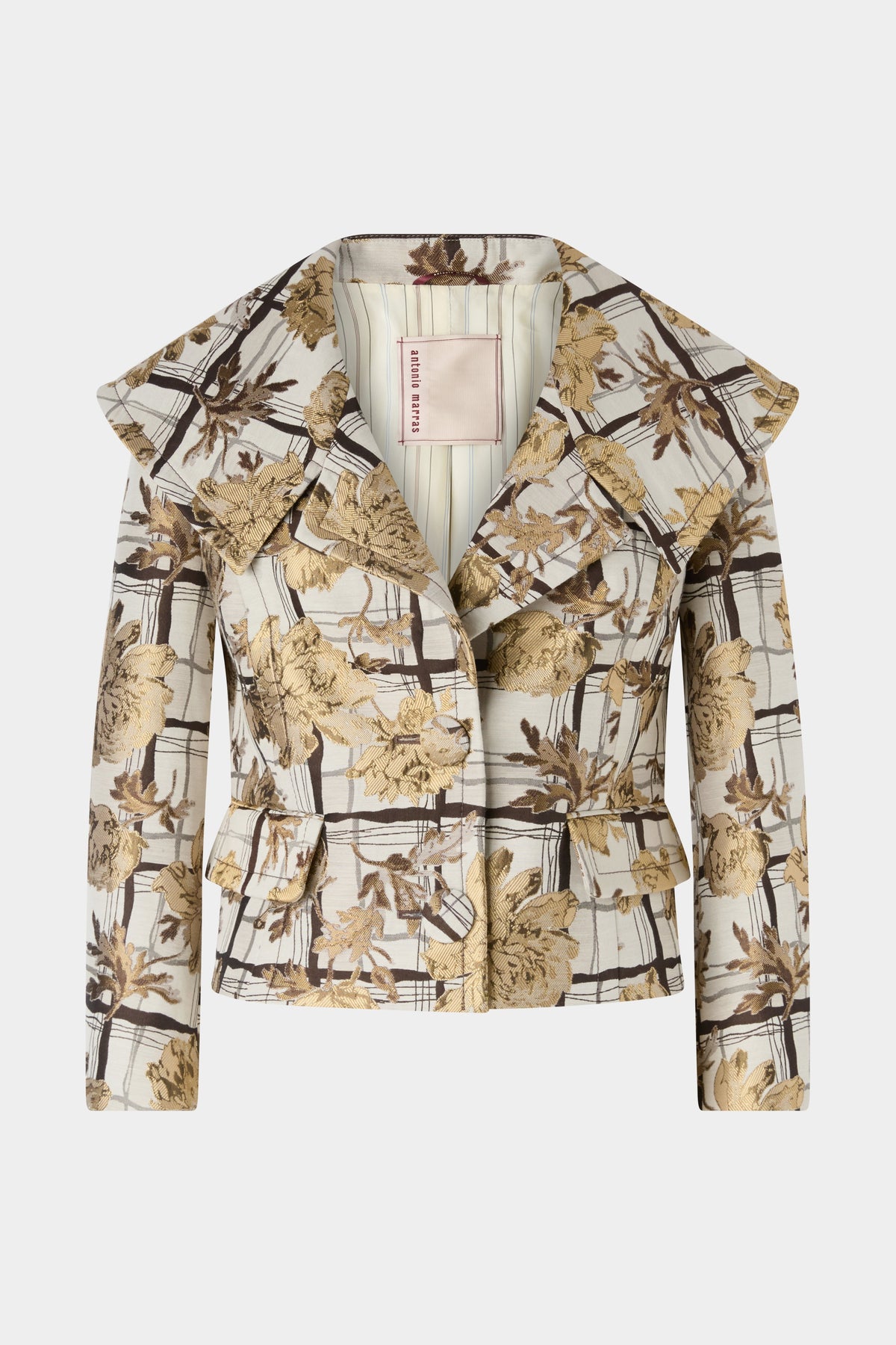 Floral Brocade Jacket with Maxi Lapel