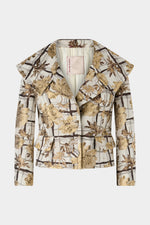 Floral Brocade Jacket with Maxi Lapel
