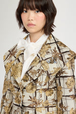 Floral Brocade Jacket with Maxi Lapel