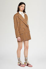 Oversized Tailored Blazer with Embroidery