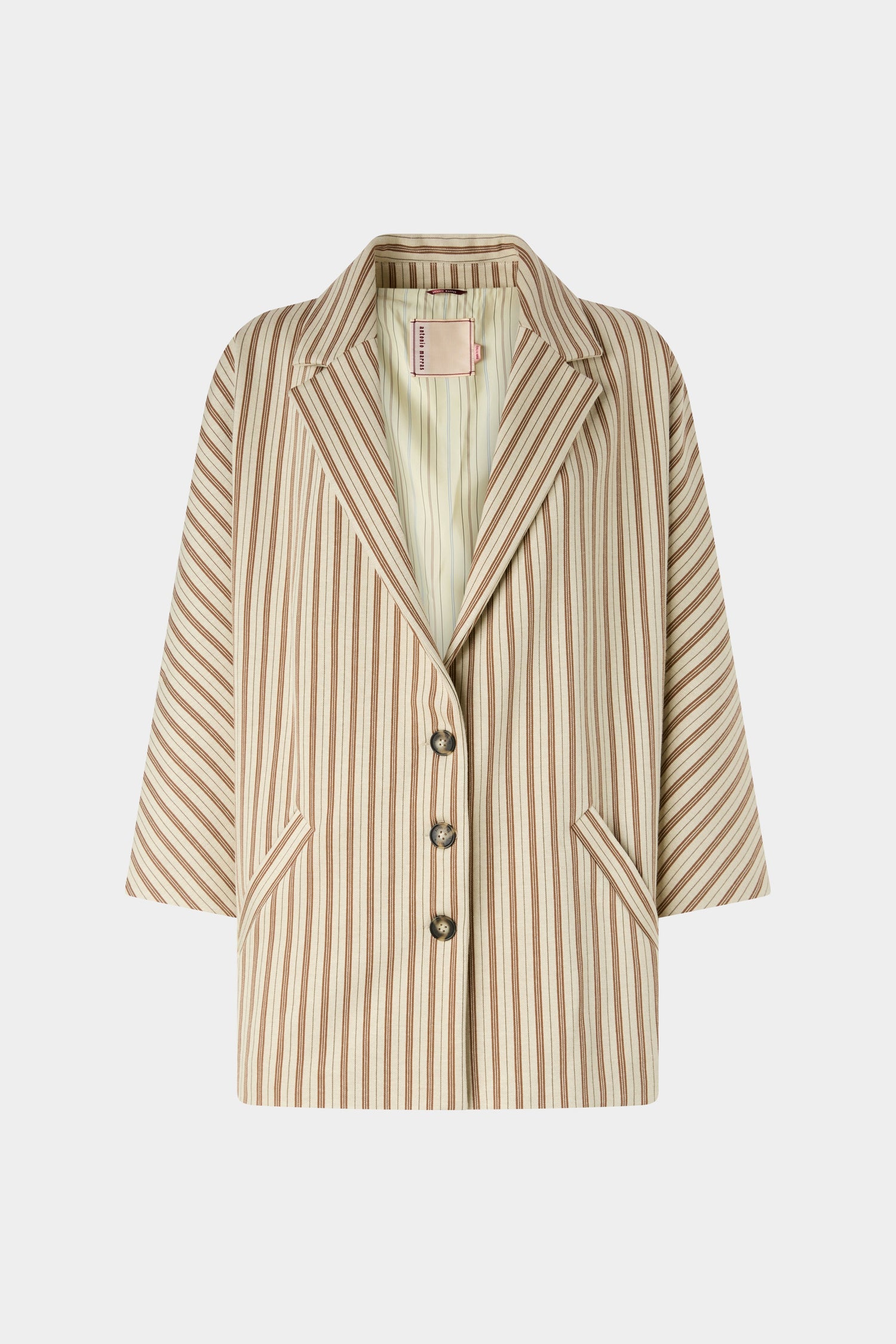 Single-Breasted Jersey Jacket with Stripes