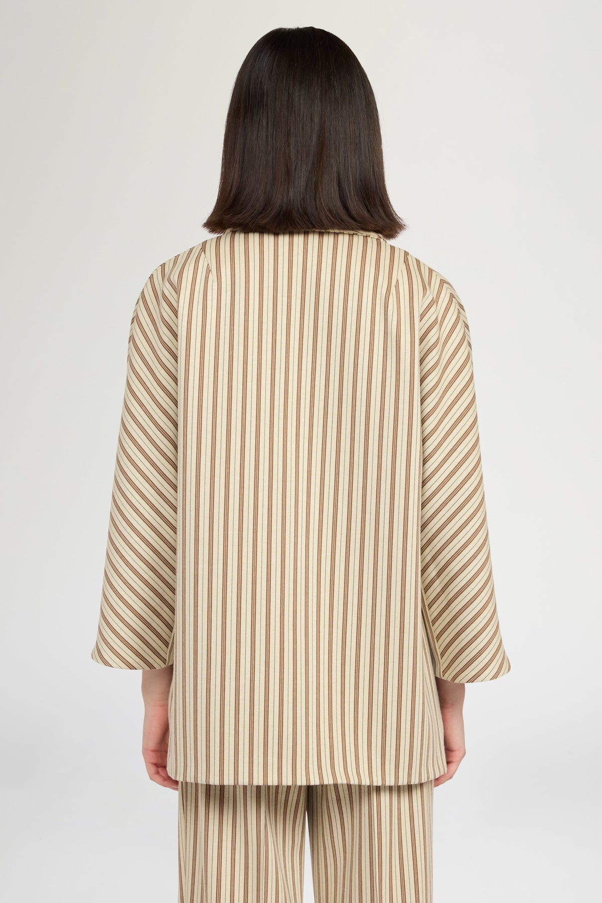 Single-Breasted Jersey Jacket with Stripes