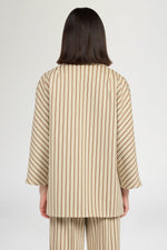 Single-Breasted Jersey Jacket with Stripes