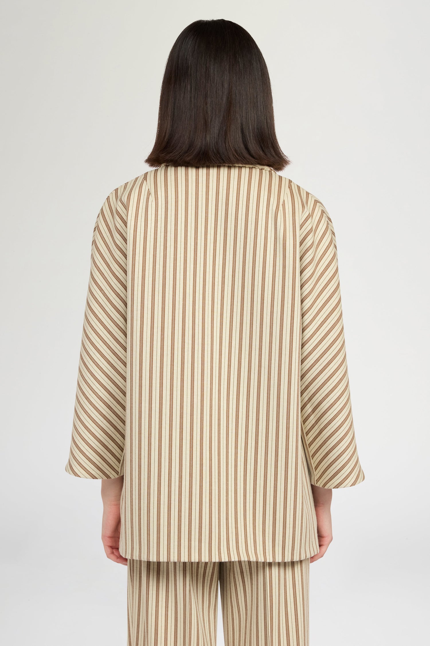Single-Breasted Jersey Jacket with Stripes