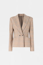 Beige Tartan Tailored Jacket