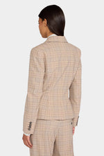 Beige Tartan Tailored Jacket