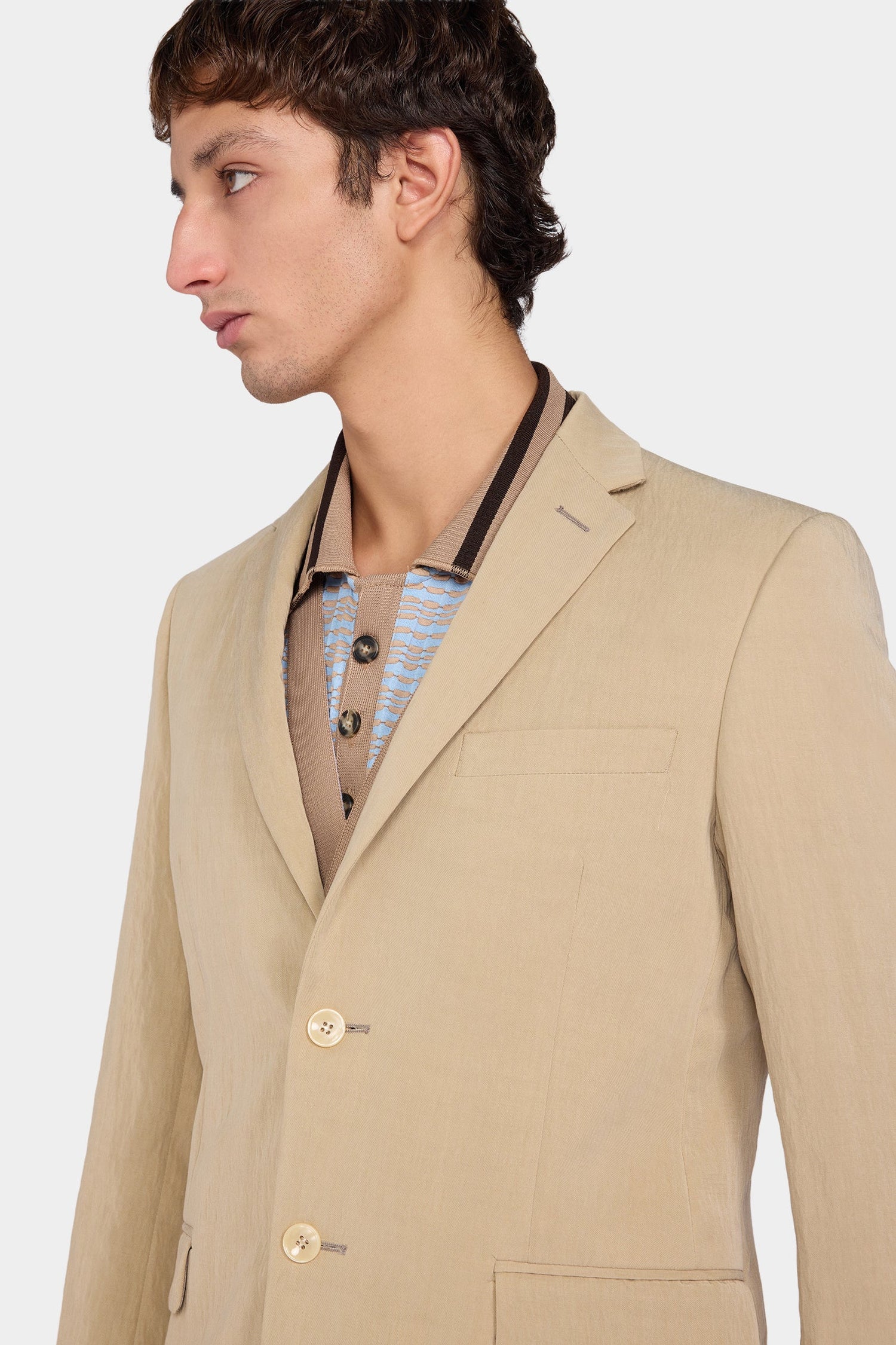 Desert Sand Single-Breasted Blazer