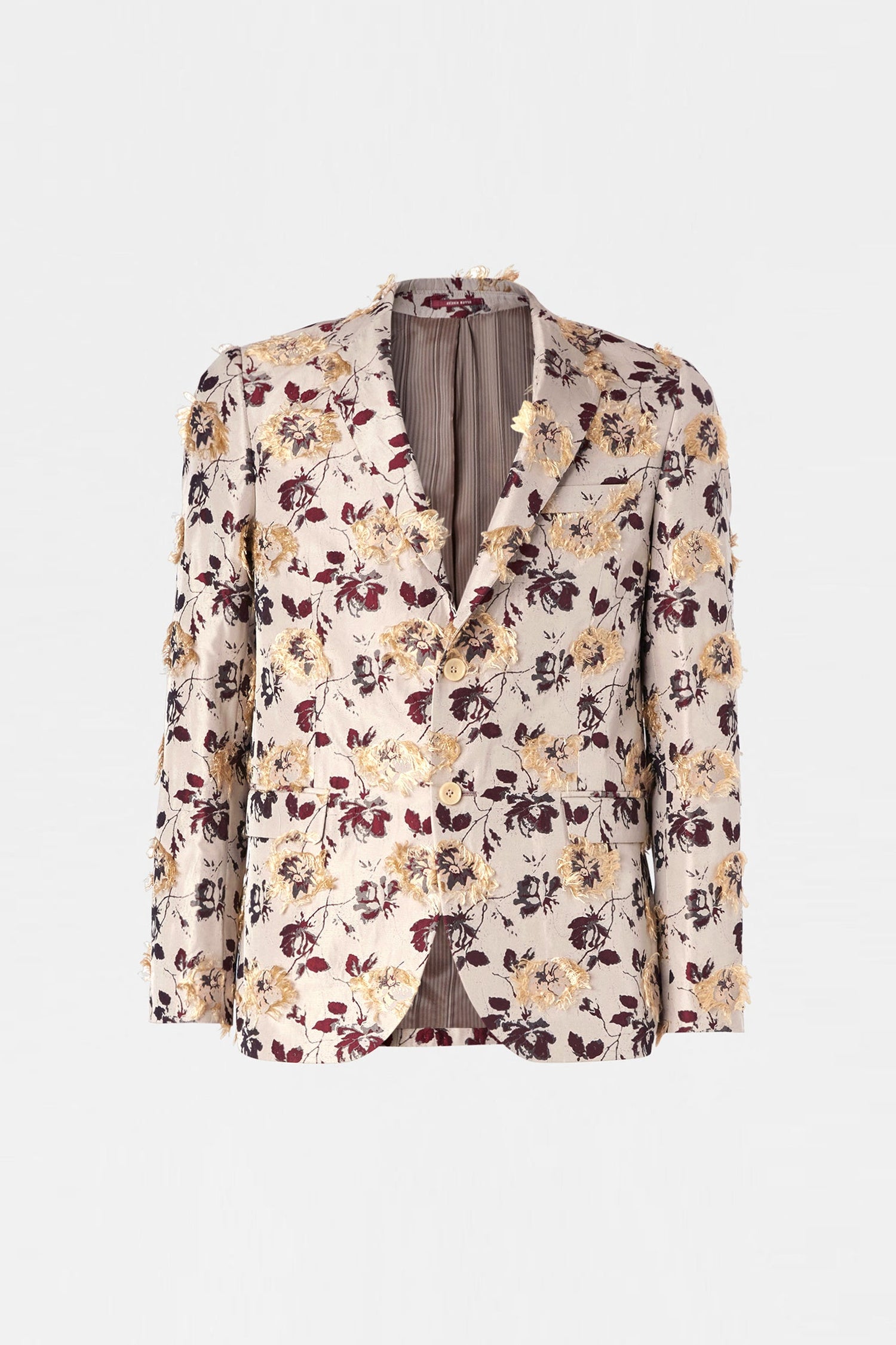 Frayed Floral Jacquard Blazer