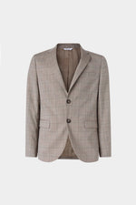 Grey Checked Single-Breasted Blazer
