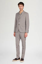 Grey Checked Single-Breasted Blazer
