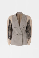 Checked Sculptural Jacket