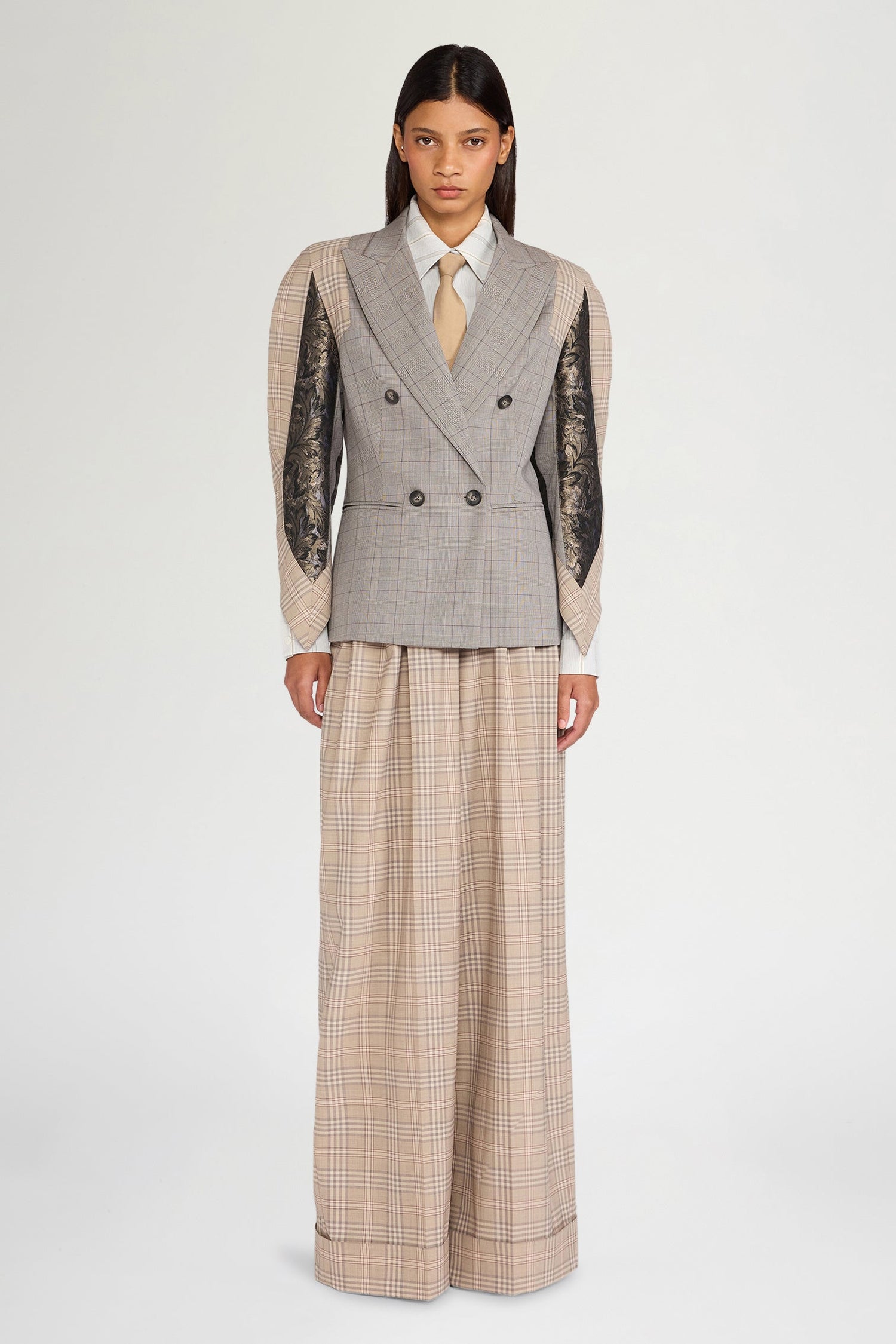 Checked Sculptural Jacket