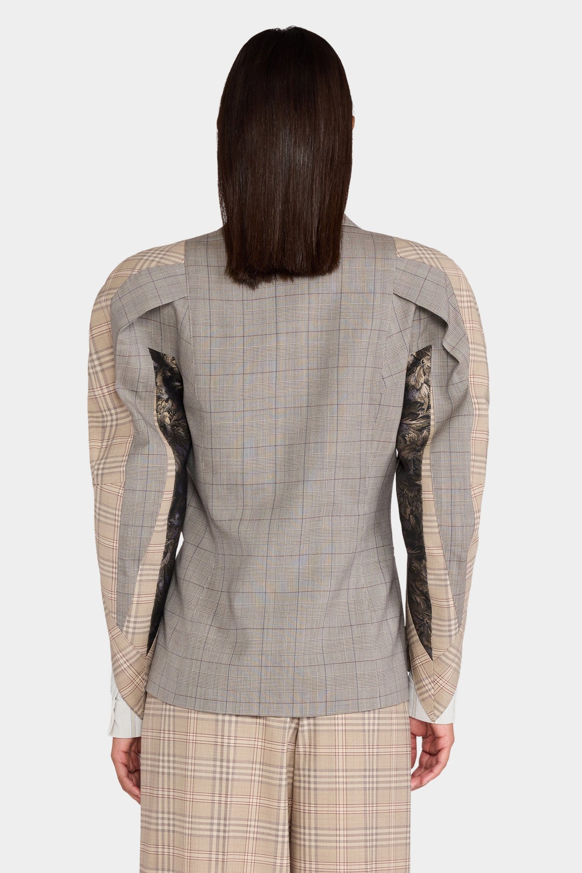 Checked Sculptural Jacket