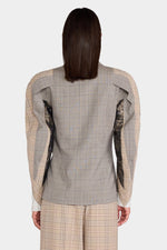 Checked Sculptural Jacket