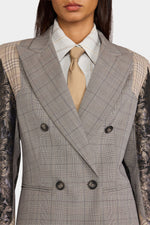 Checked Sculptural Jacket