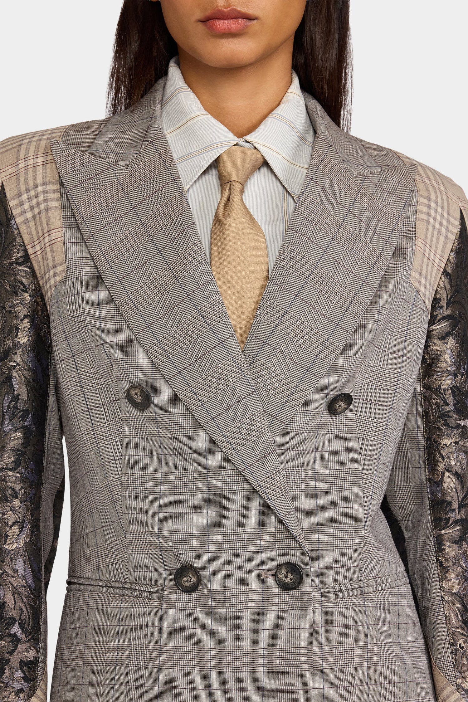 Checked Sculptural Jacket
