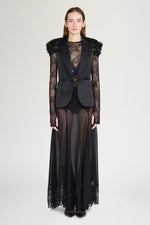Black Sequin-Shoulder Gilet Jacket