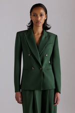 Stretch Virgin Wool Double-Breasted Blazer