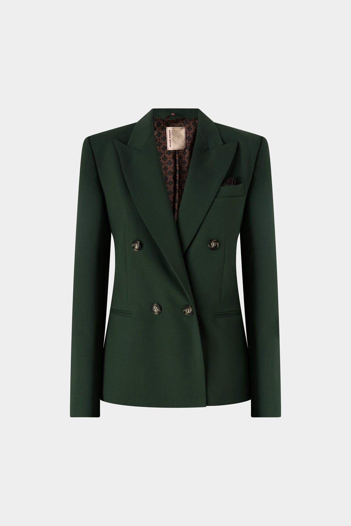 Stretch Virgin Wool Double-Breasted Blazer