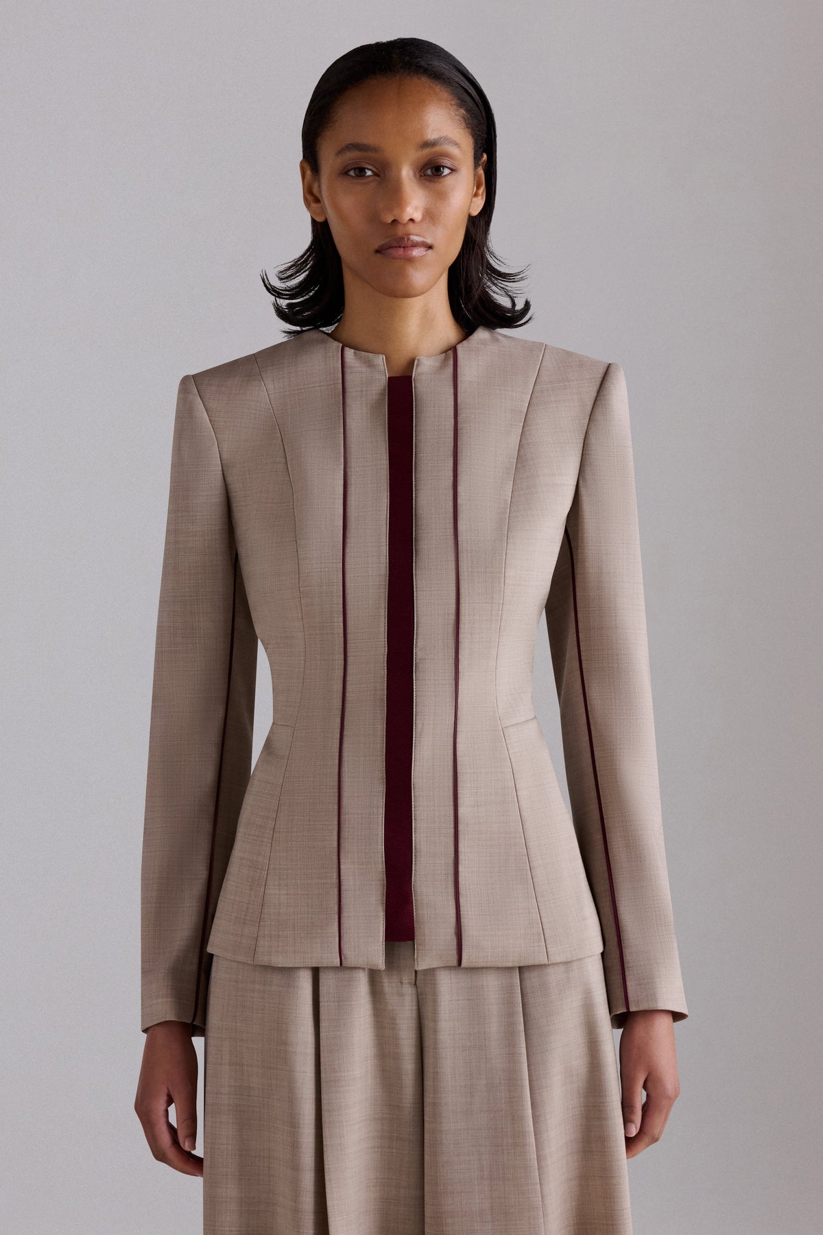 Sand Mélange Structured Jacket