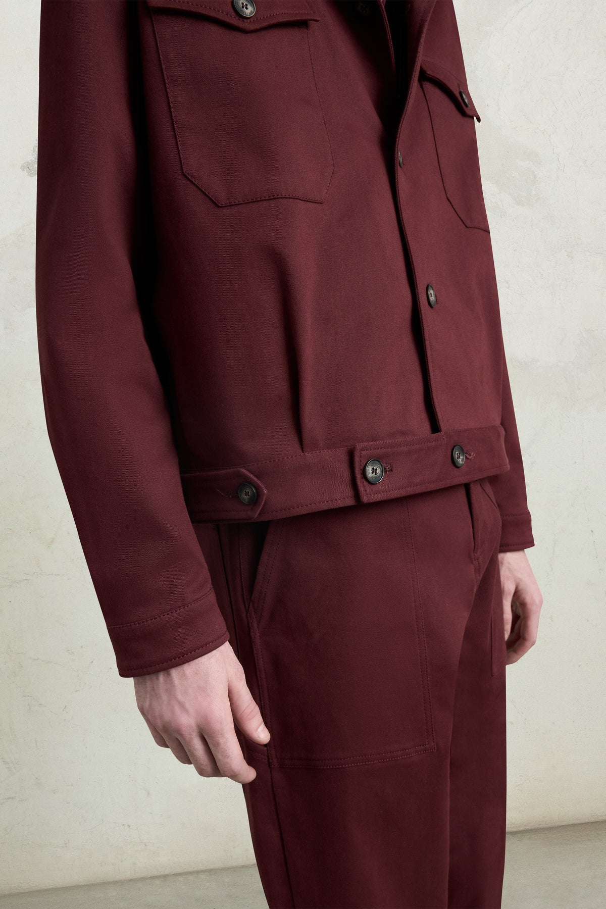 Trucker Jacket With Striped Collar
