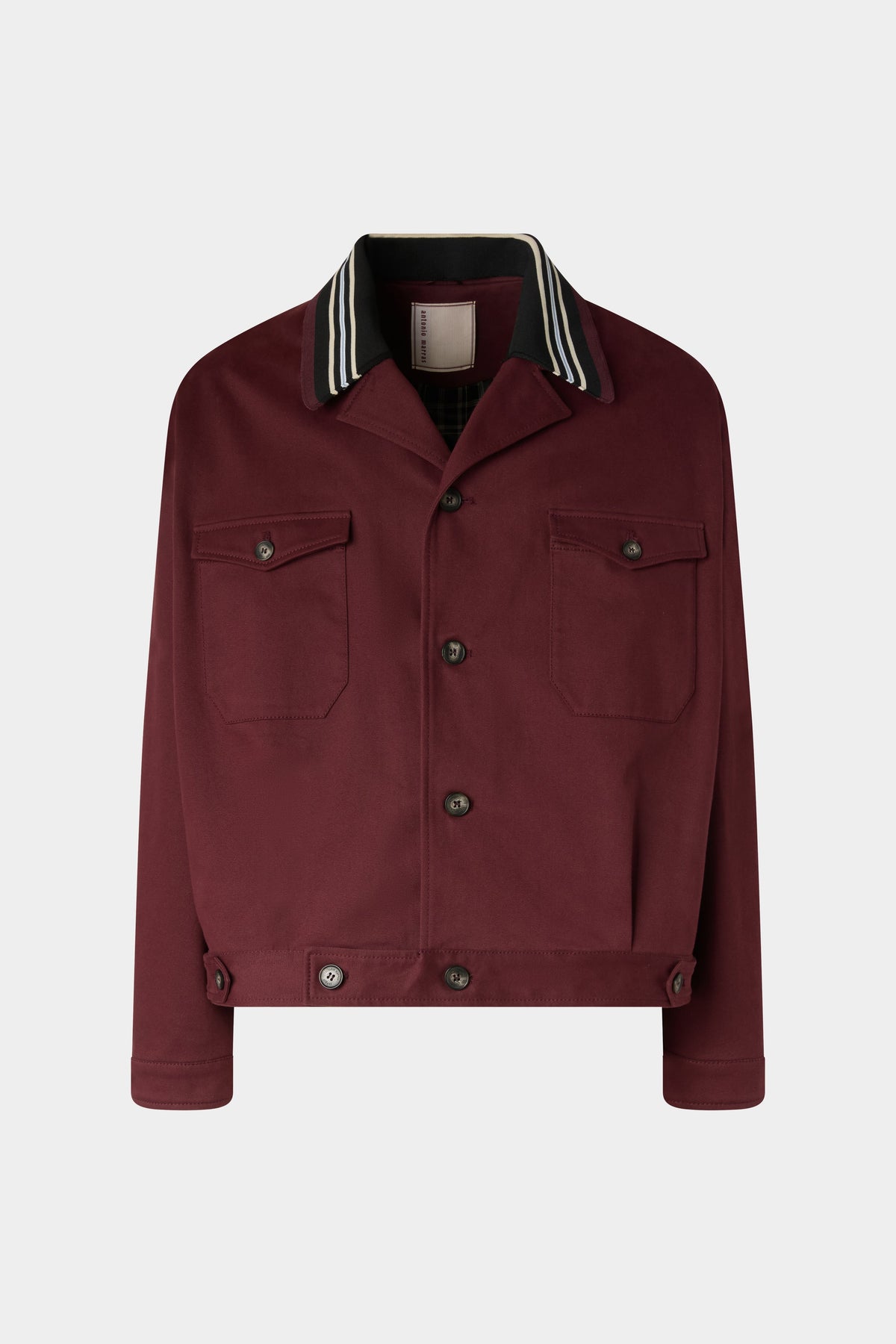 Trucker Jacket With Striped Collar
