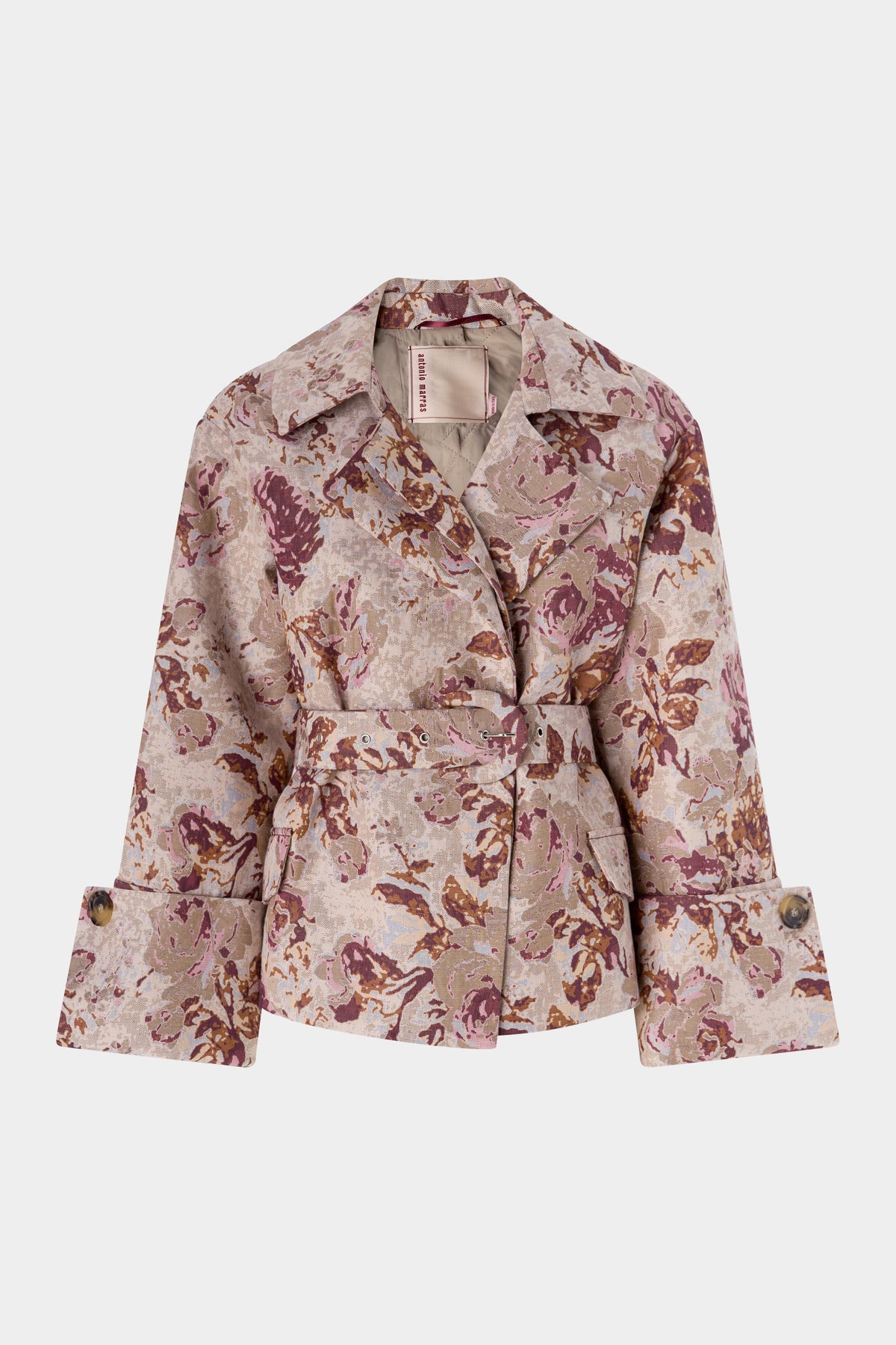 Rose Jacquard Cropped Trench