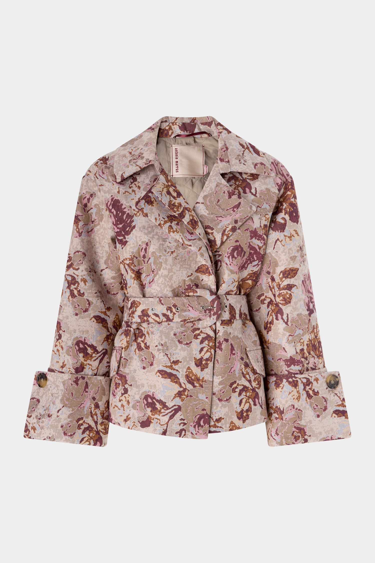 Rose Jacquard Cropped Trench