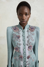 Bar Jacket with Rose Embroidery