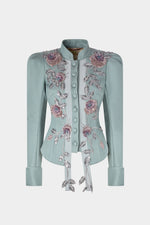 Bar Jacket with Rose Embroidery