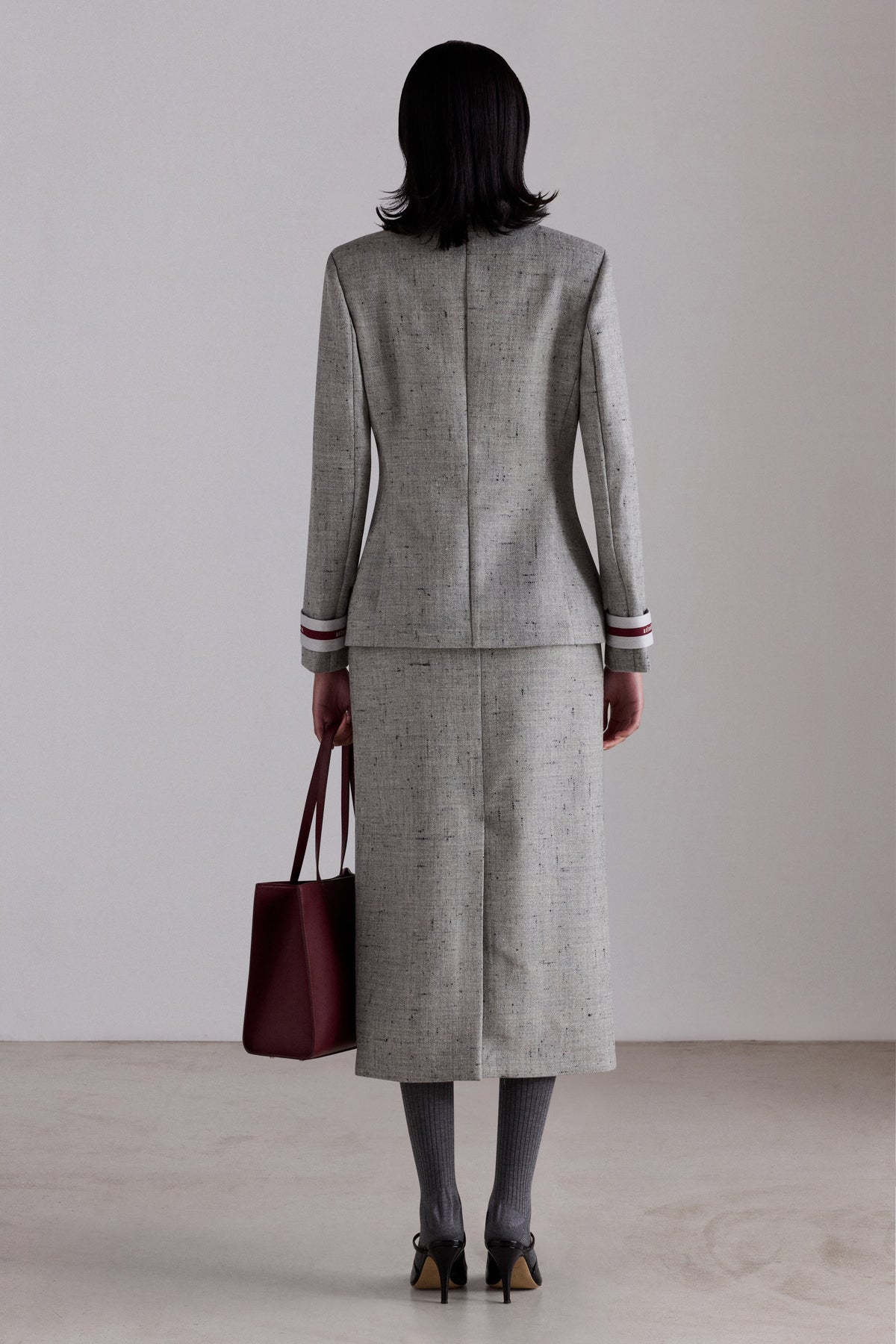 Virgin Wool Buttoned Tweed Jacket