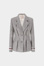 Virgin Wool Buttoned Tweed Jacket