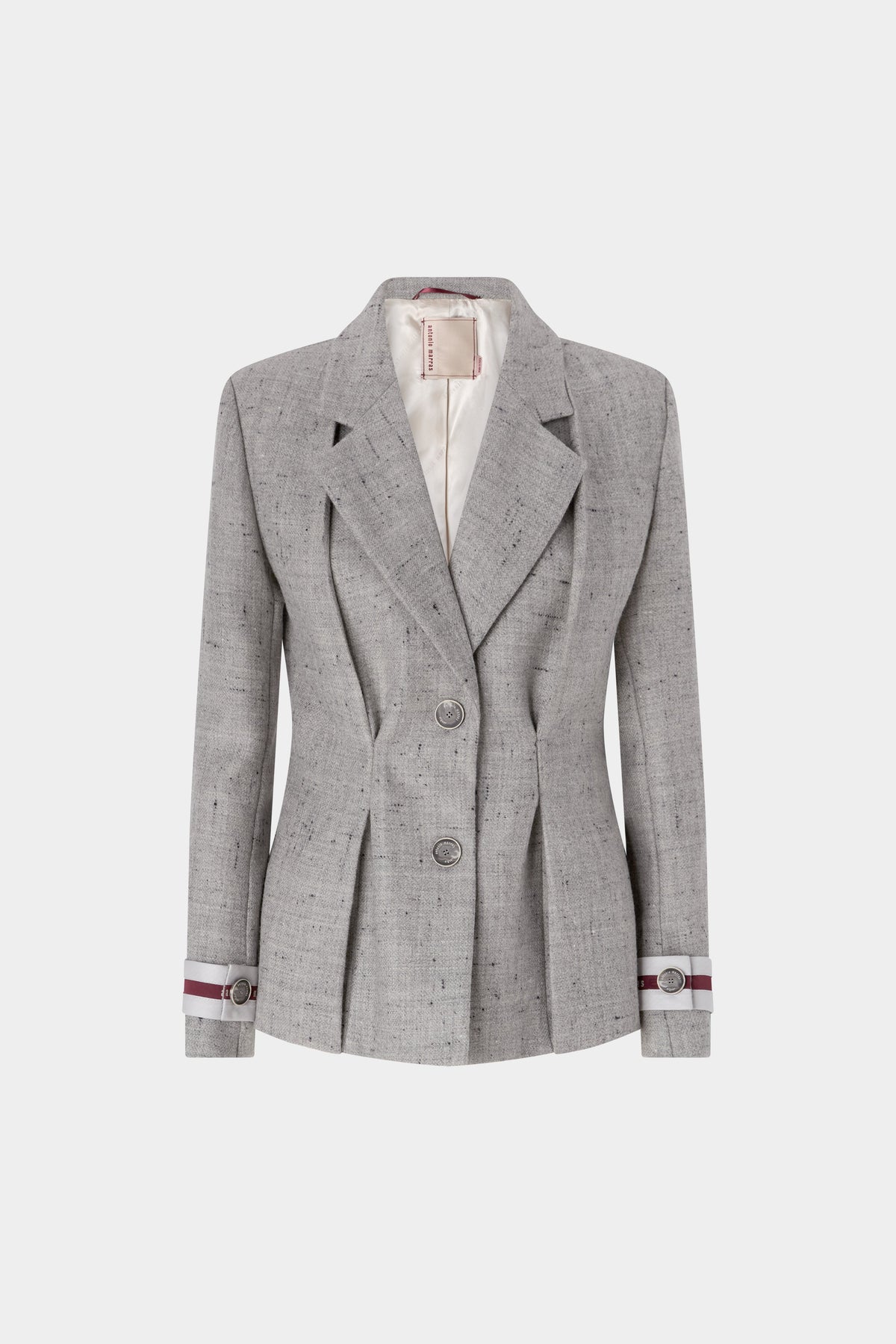 Virgin Wool Buttoned Tweed Jacket
