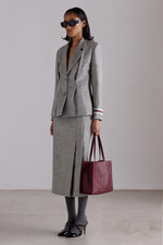 Virgin Wool Buttoned Tweed Jacket