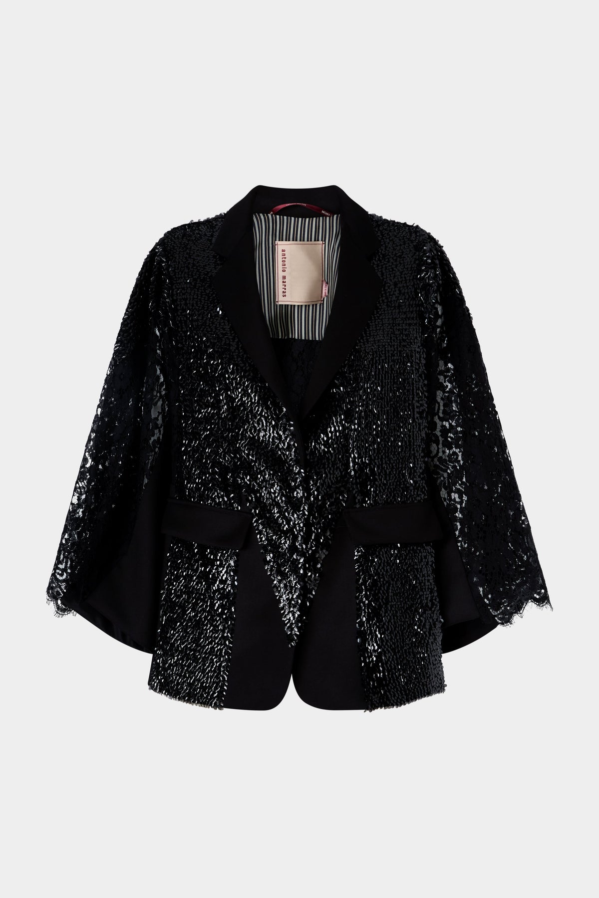 Black Sequin Kimono Jacket