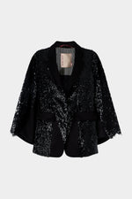Black Sequin Kimono Jacket