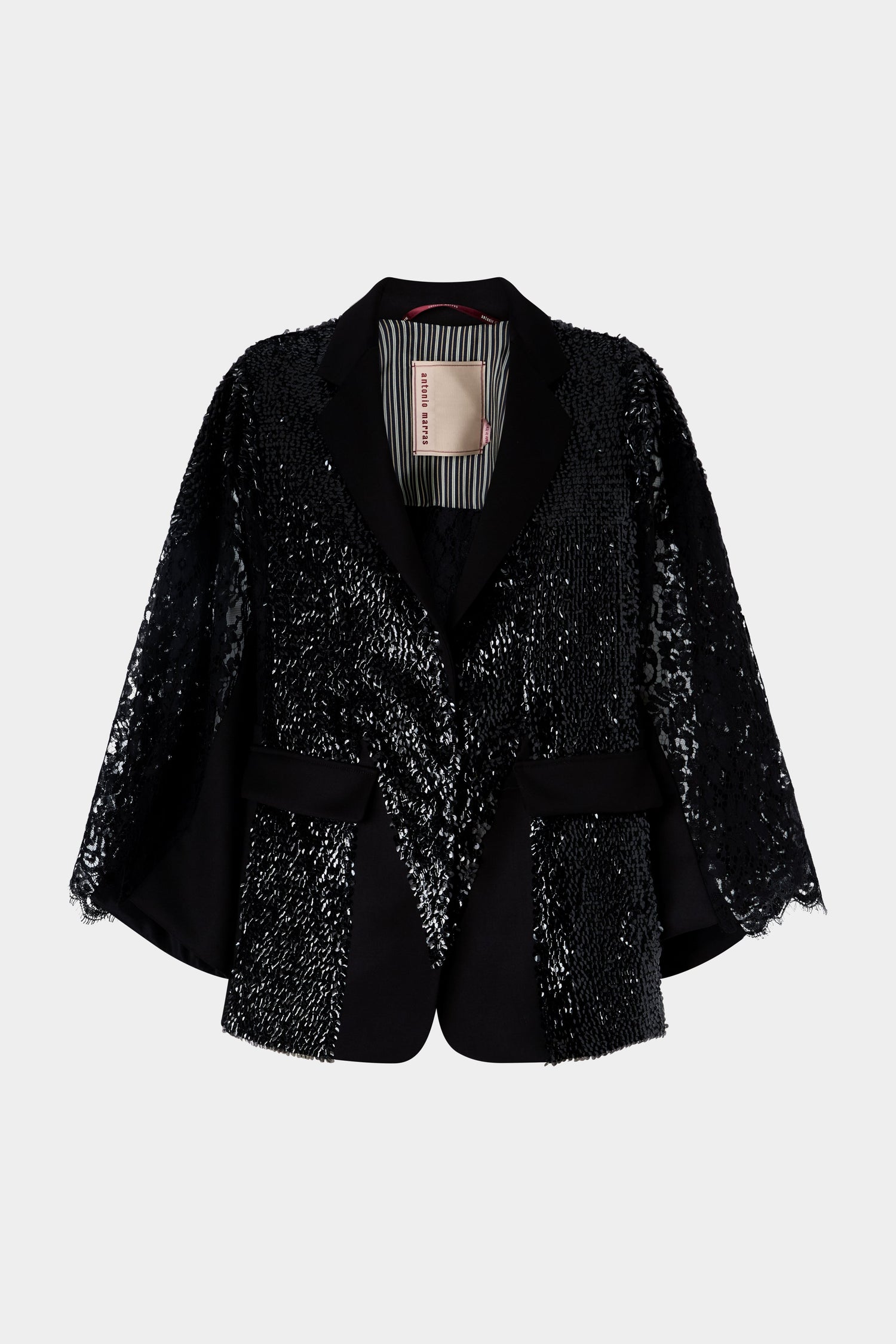 Black Sequin Kimono Jacket