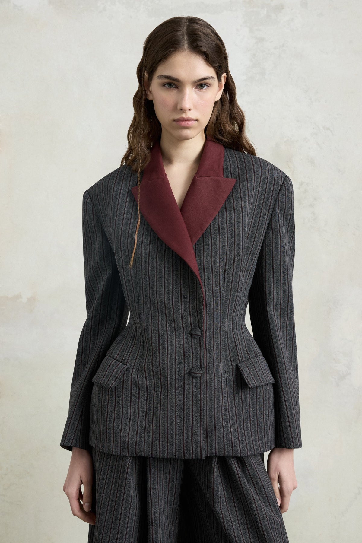 Pinstripe Double-Breasted Blazer