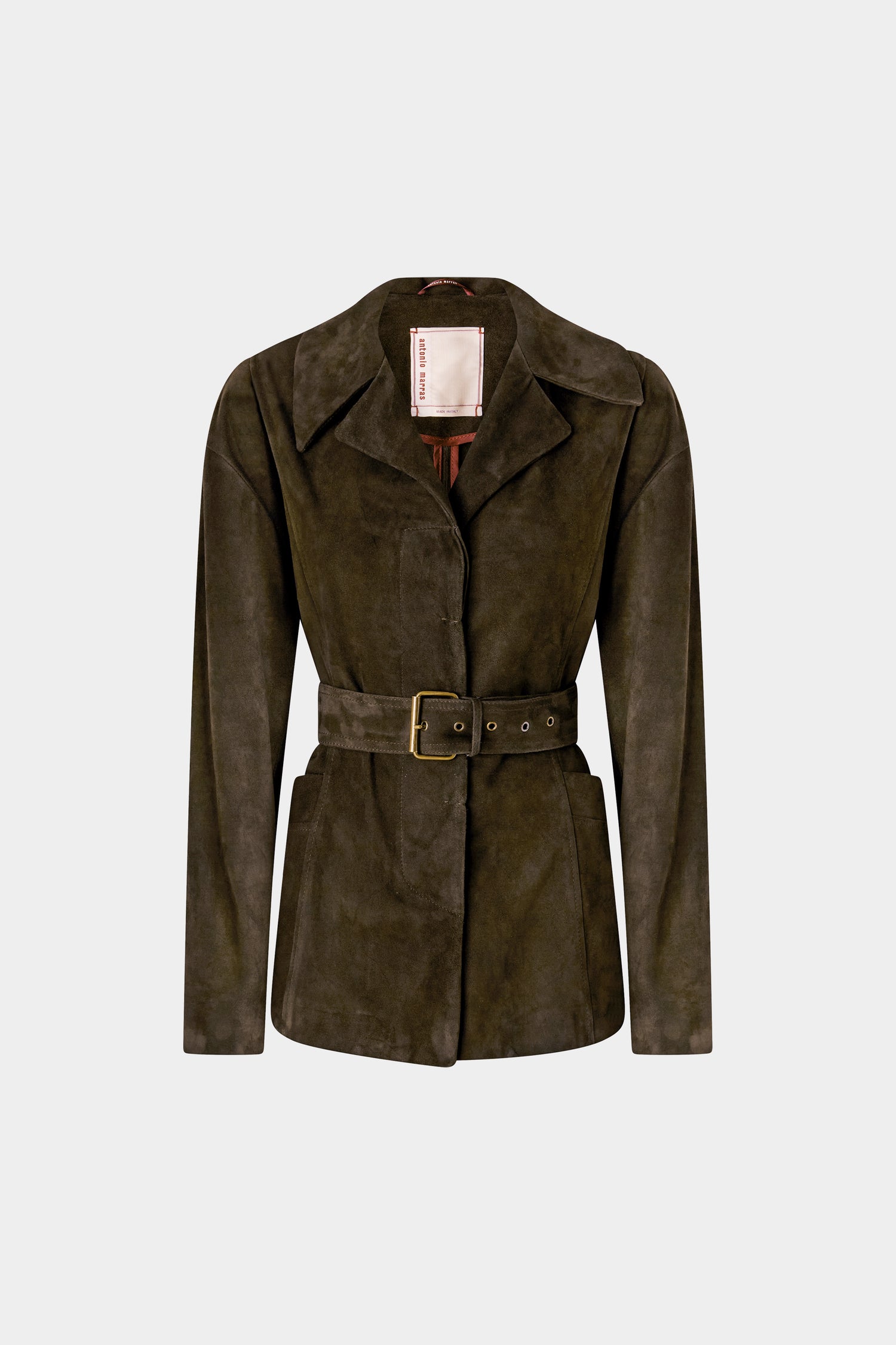 Suede Belted Tailored Jacket