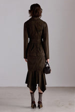 Suede Belted Tailored Jacket