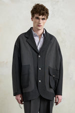 Pinstripe Patch Jacket