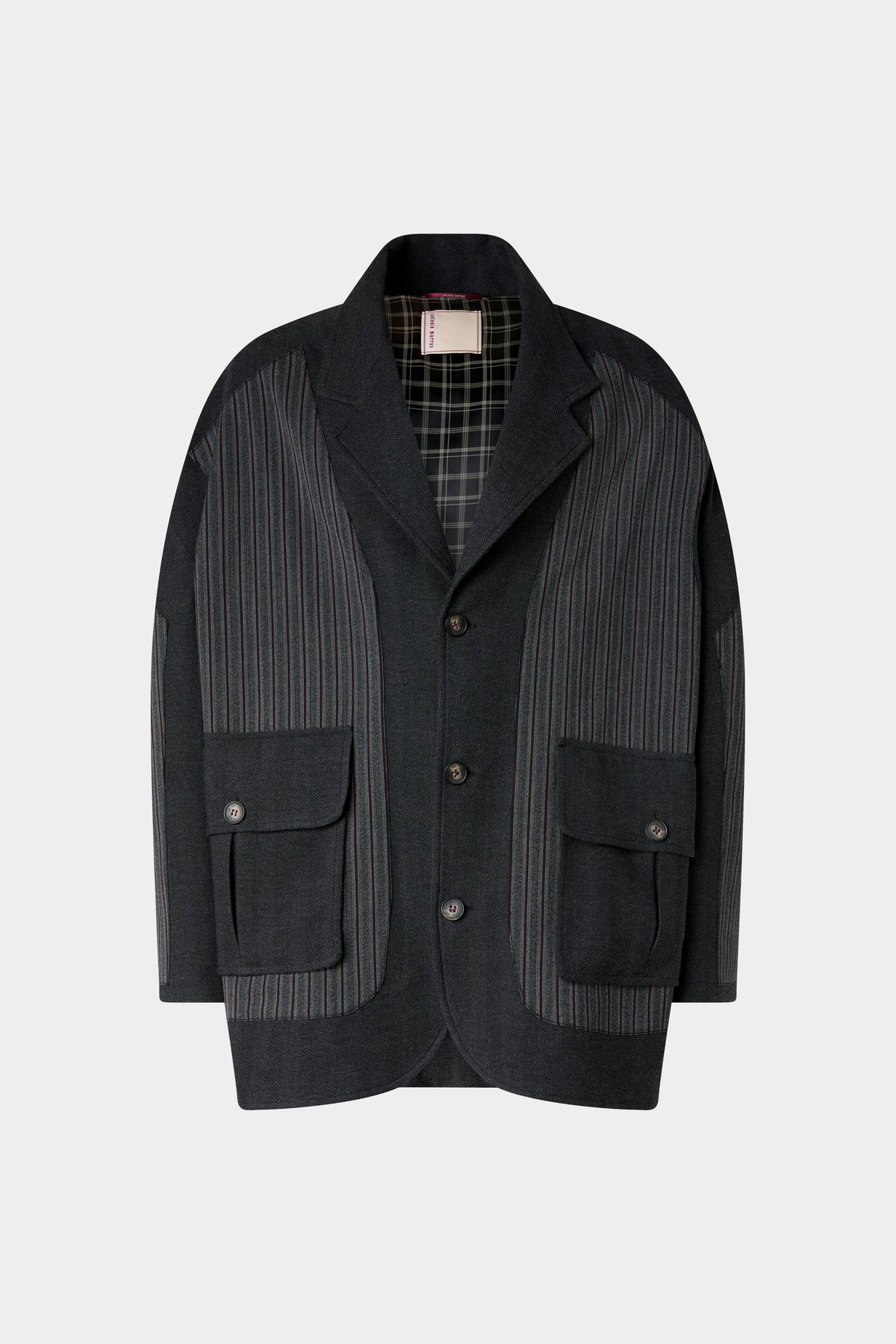 Pinstripe Patch Jacket