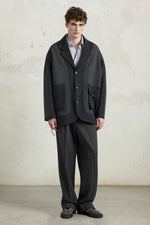 Pinstripe Patch Jacket