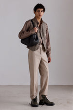 Brown Houndstooth Wool Waistcoat
